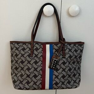 Vintage Juicy Couture Tote with Red, White, & Blue Accent Stripes